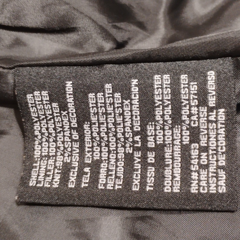 Guess Black Puffer Coat W Silver Detail Sz.M Gently Worn - Picture 14 of 15
